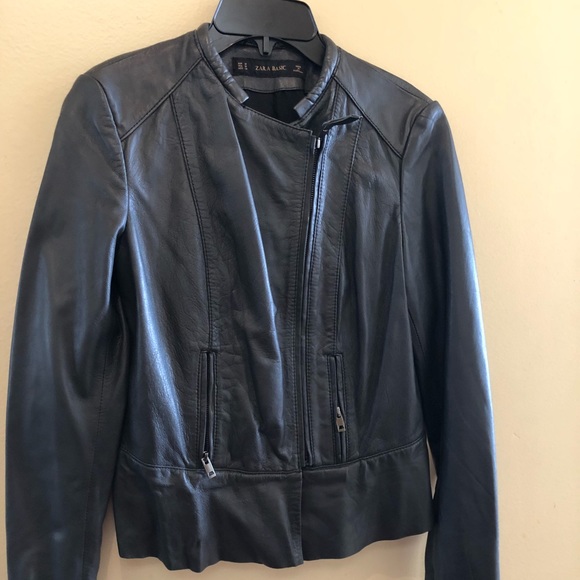 Zara black leather jacket - Picture 2 of 8